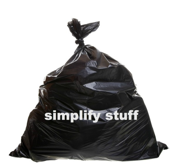 black trash bag isolated on a white background